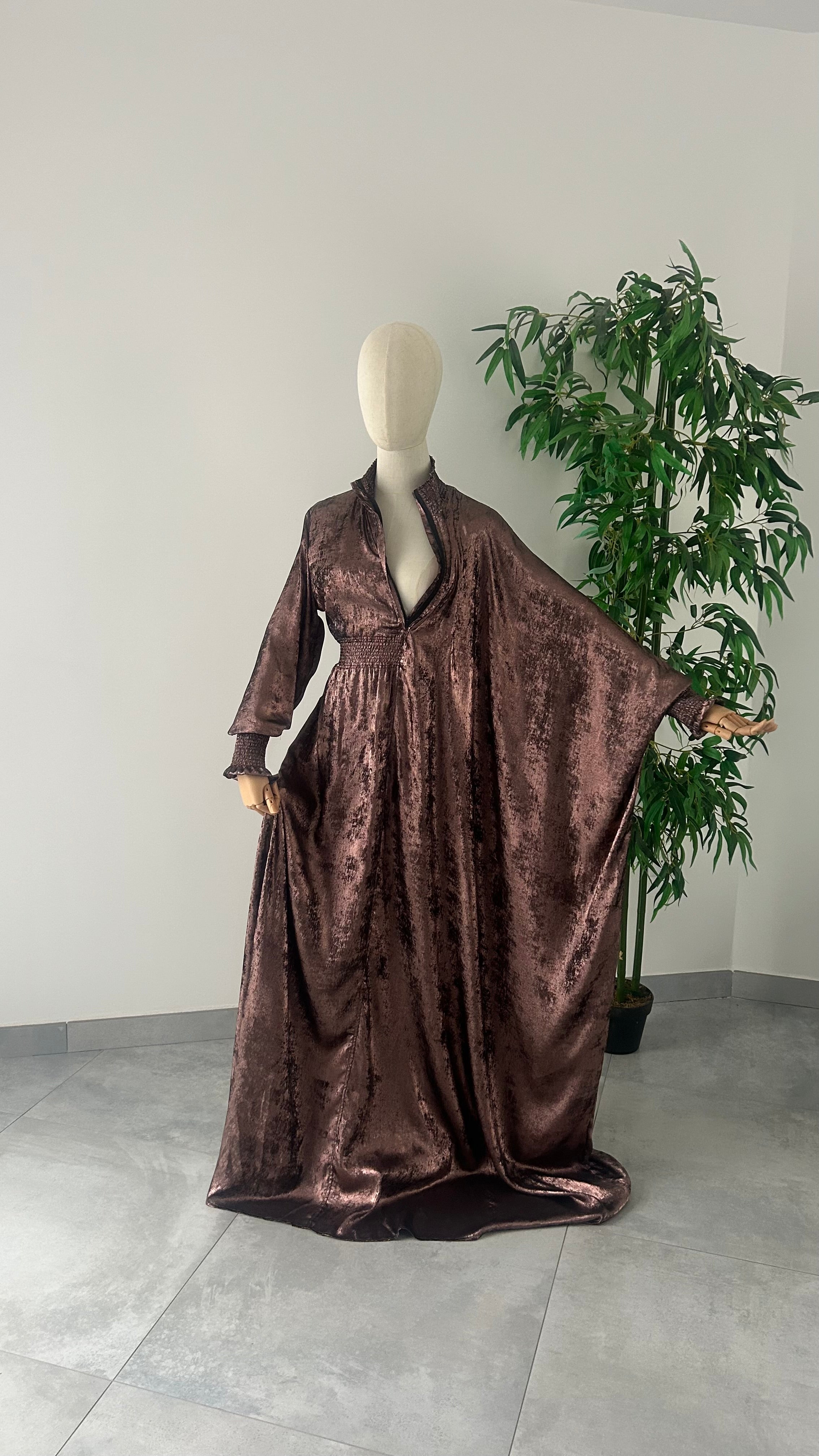 Abaya Nouha Rose Marroné