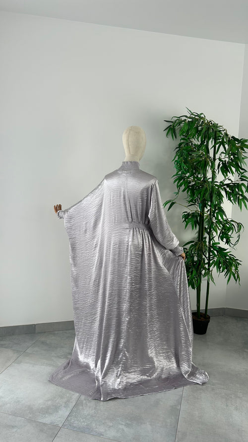 Abaya Nouha Gris Argenté